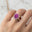 Vintage Love Inspired Oval Pink Sapphire Halo Diamond Engagement Ring - GeumJewels