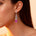Spiral Diamond Pear Cut Pink Sapphire Dangle Earrings - GeumJewels
