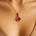 Dainty Round Solitaire Halo Diamond Ruby Pendant - GeumJewels