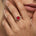 Classic Round Halo Diamonds with Solitaire Ruby Engagement Ring - GeumJewels