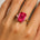 Emerald Shaped Ruby with 3mm Accent Solitaire Engagement Ring - GeumJewels