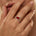 Fashionable V Shaped Diamond Ring with Pear Cut Ruby - GeumJewels
