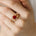 Flower Inspired Ring with Oval Shaped Ruby and Accent Diamonds - GeumJewels