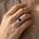 Criss Cross Nature Inspired Diamond Ring with Round Blue Sapphire - GeumJewels