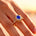 Flower Inspired Cluster Diamond Oval Blue Sapphire Engagement Ring - GeumJewels