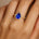Classic Pear Shaped Blue Sapphire Halo Diamond Engagement Ring - GeumJewels