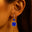 Halo Diamond Cushion Cut Blue Sapphire Dangle Earrings - GeumJewels