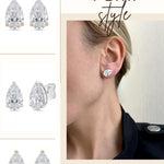 Pear Cut Lab Grown Diamond Stud Earrings – Celebrity-Inspired Elegance - GeumJewels