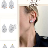 Pear Cut Lab Grown Diamond Stud Earrings – Celebrity-Inspired Elegance - GeumJewels