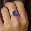 Trio Diamond Engagement Ring with Oval Cut Tanzanite - GeumJewels