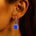 Halo Diamond Cushion Cut Tanzanite Dangle Earrings - GeumJewels