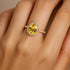 Classic Pear Shaped Yellow Sapphire Halo Diamond Engagement Ring - GeumJewels
