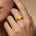 Criss Cross Diamond Ring with Oval Cut Yellow Sapphire - GeumJewels