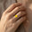 Criss Cross Nature Inspired Diamond Ring  with Round Yellow Sapphire - GeumJewels