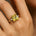 Emerald Cut Yellow Sapphire and Diamond Three Stone Ring - GeumJewels