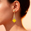Inverted Princess Cut Yellow Sapphire Drop Earrings with Diamonds - GeumJewels