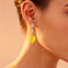 Teardrop Yellow Sapphire Drop Earrings with Accent Diamonds - GeumJewels