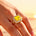 Vintage Style Square Cut Yellow Sapphire Diamond Ring - GeumJewels