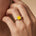 Princess Cut Yellow Sapphire Graduating Accent Diamond Ring - GeumJewels