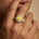 Triple Halo Diamond Oval Cut Yellow Sapphire Cocktail Ring - GeumJewels