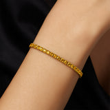 Yellow Sapphire Tennis Bracelet: 14k Gold Prong Set Fine Jewelry