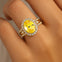 Solitaire Oval Yellow Sapphire Split Shank Diamond Engagement Ring - GeumJewels
