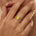 Fashionable V Shaped Diamond Ring with Pear Cut Yellow Sapphire - GeumJewels