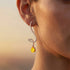 Elegant Spiral Teardrop Yellow Sapphire Diamond Drop Earrings - GeumJewels