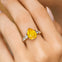 Pear Cut Yellow Sapphire with Graduated Diamonds Ring - GeumJewels
