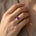 Criss Cross Nature Inspired Diamond Ring  with Round Amethyst - GeumJewels