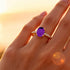 Oval Solitaire Amethyst with Accent Diamonds Engagement Ring - GeumJewels
