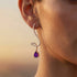 Elegant Spiral Teardrop Amethyst Diamond Drop Earrings - GeumJewels