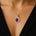 Designer Diamond Loop Pendant with Teardrop Shaped Amethyst - GeumJewels