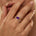 Fashionable V Shaped Diamond Ring with Pear Cut Amethyst - GeumJewels