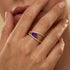 Fashionable V Shaped Diamond Ring with Pear Cut Amethyst - GeumJewels