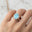 Vintage Love Inspired Oval Aquamarine Halo Diamond Engagement Ring - GeumJewels