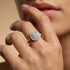 Double Halo Diamond Cushion Cut Aquamarine Ring - GeumJewels