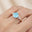 Trio Diamond Engagement Ring with Round Solitaire Aquamarine - GeumJewels