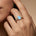 Criss Cross Diamond Ring with Oval Cut Aquamarine - GeumJewels