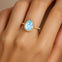 Classic Pear Shaped Aquamarine Halo Diamond Engagement Ring - GeumJewels