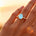 Oval Solitaire Aquamarine with Accent Diamonds Engagement Ring - GeumJewels
