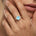 Classic Round Halo Diamonds with Solitaire Aquamarine Engagement Ring - GeumJewels