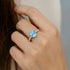 Oval Cut Aquamarine with Graduated Diamonds Ring - GeumJewels