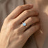 Criss Cross Nature Inspired Diamond Ring  with Round Aquamarine - GeumJewels