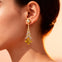 Inverted Princess Cut Citrine Drop Earrings with Diamonds - GeumJewels