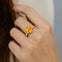 Oval Cut Citrine with Graduated Diamonds Ring - GeumJewels