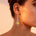 Art Deco Style Pear Shaped Citrine Diamond Drop Earrings - GeumJewels