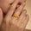 Classic Six Prong Round Solitaire Citrine Ring with Accent Diamond Band - GeumJewels