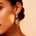 Elongated Cushion Garnet Bezel Set Diamond Drop Earrings - GeumJewels