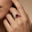 Criss Cross Diamond Ring with Oval Cut Garnet - GeumJewels